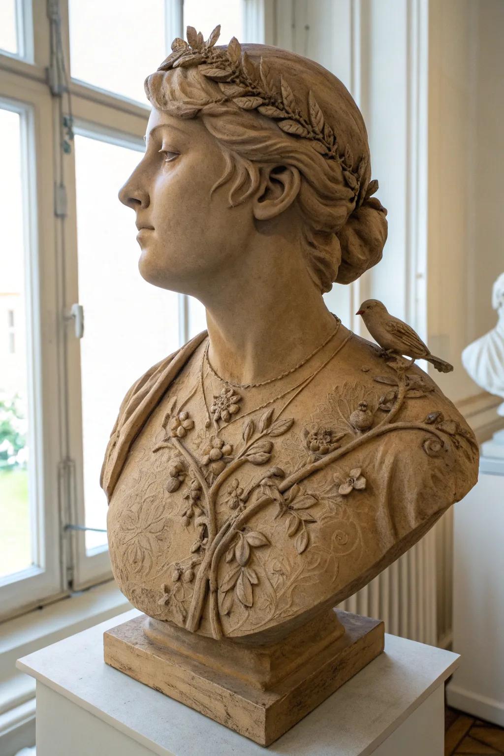 Clay Bust with a Story: Where Art Meets Narrative in Minimalist Elegance