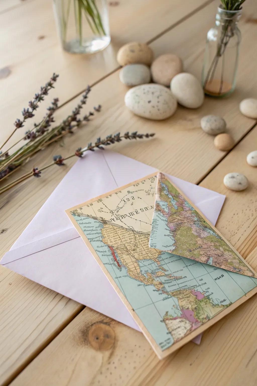 Craft a journey: Handmade birthday card with a touch of wanderlust.