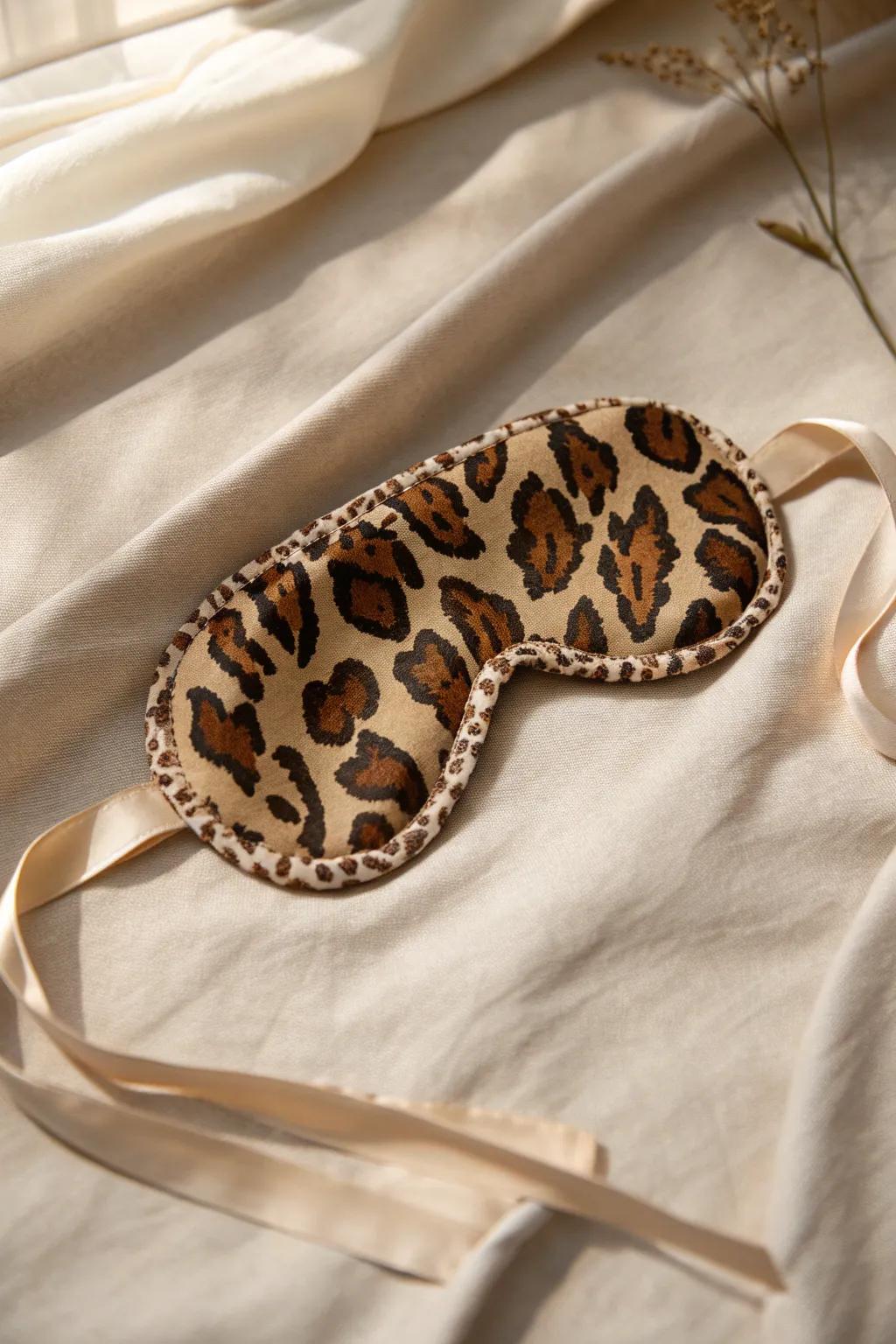 Embrace your wild side with this stunning leopard print eye mask, where Scandinavian minimalism meets boho flair.