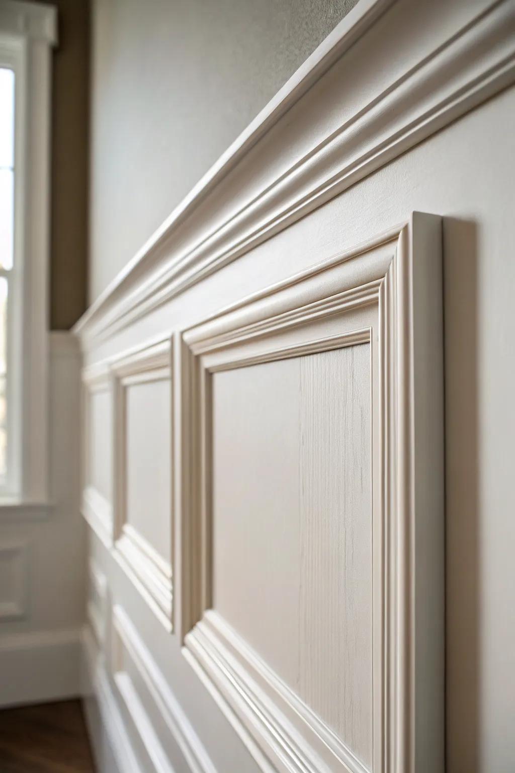 Budget trim molding that instantly adds French provincial architecture—clean, cozy, and chic.