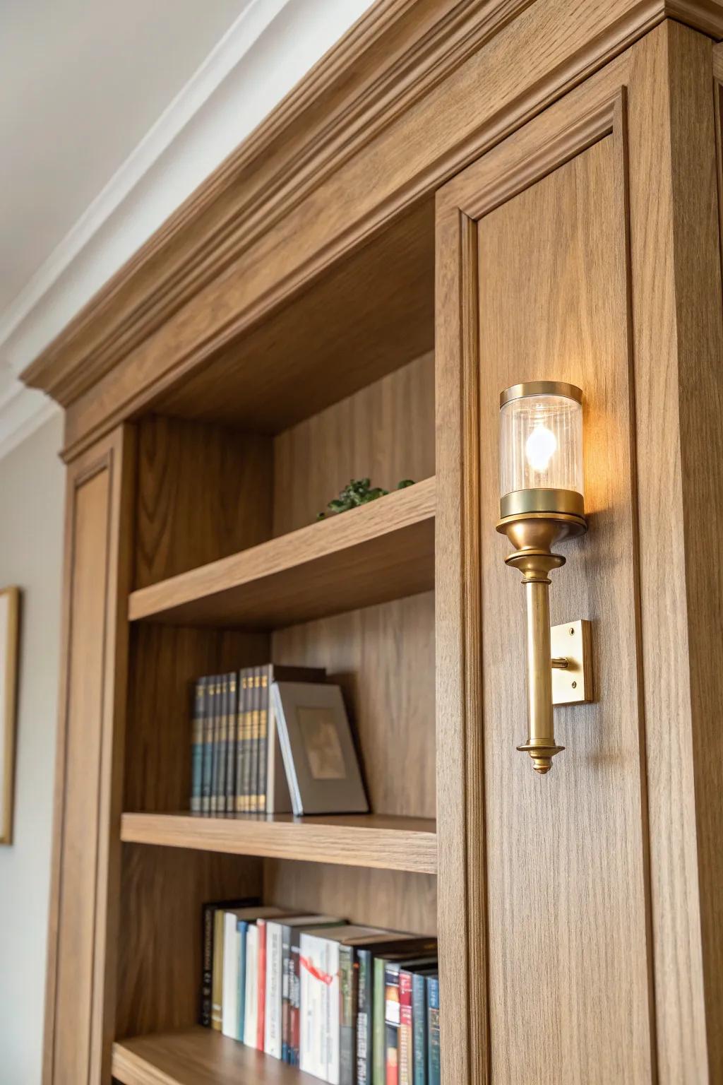 A tiny backer block makes sconces look built-in—clean wiring, no gaps, all craftsmanship.