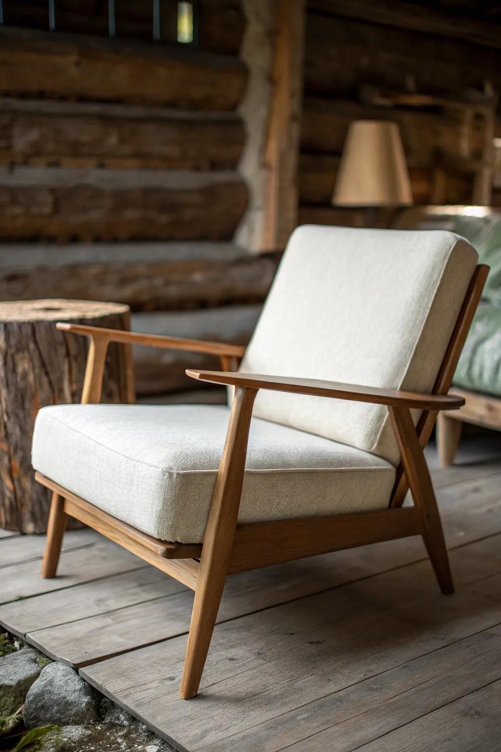 Rugged wood meets plush linen—an easy mountain-cabin mix that feels both grand and cozy.