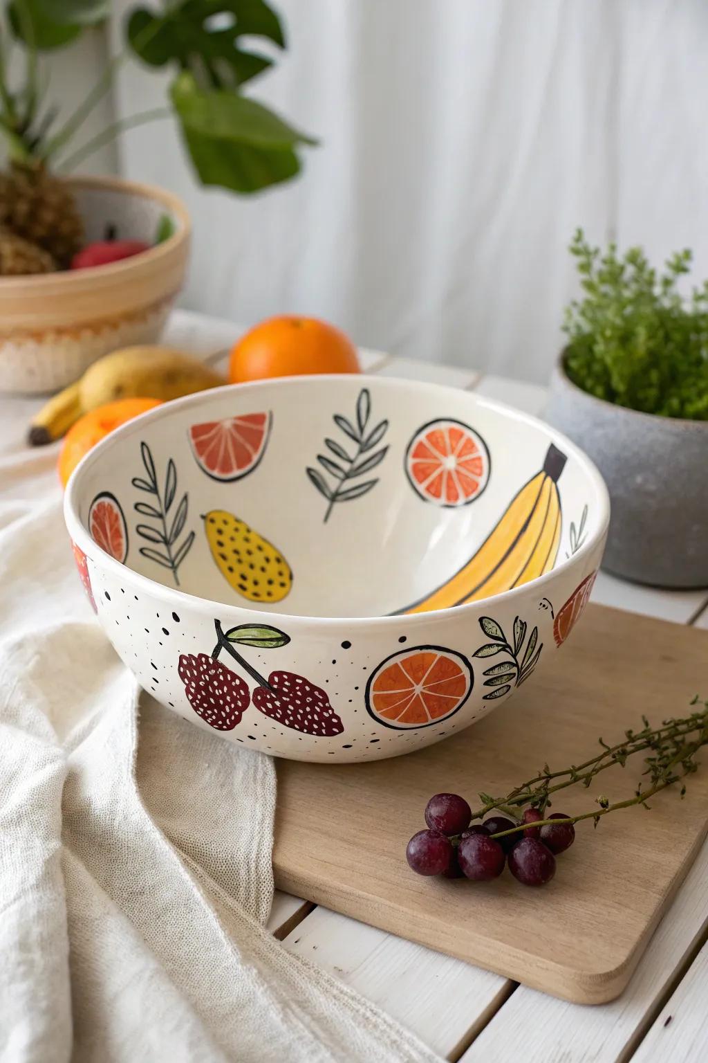 Add a splash of playful charm to your kitchen with these funky fruit designs, where simplicity meets vibrant creativity.