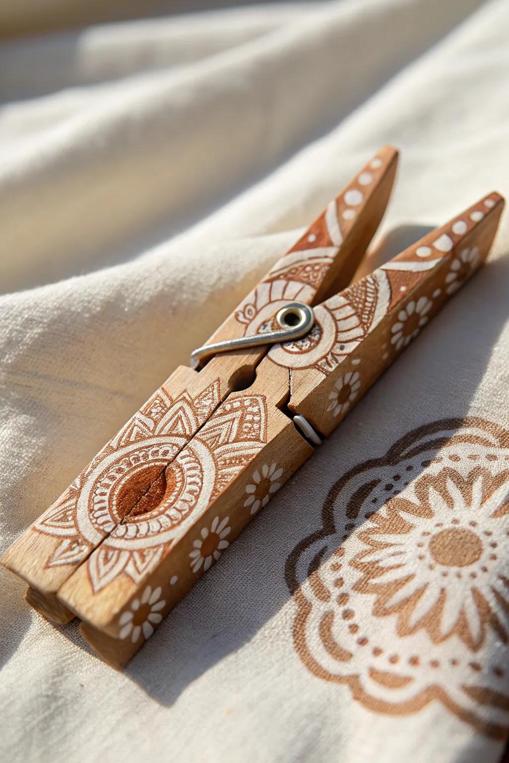 Discover the beauty of tradition with intricately painted clothespins that tell a story.