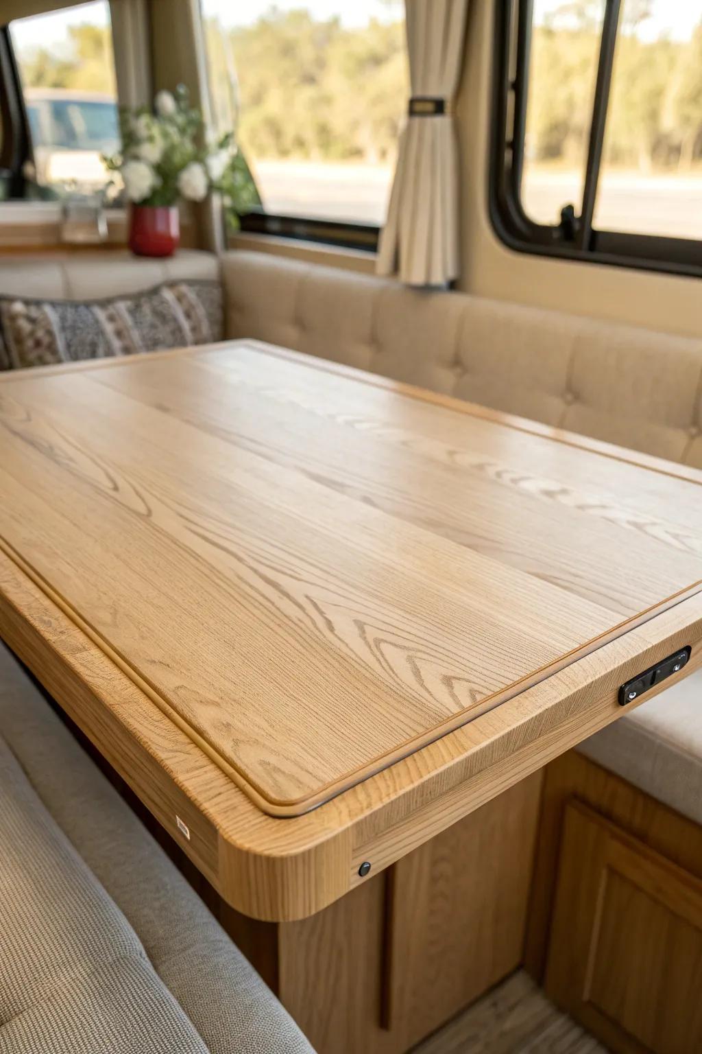 A smoother RV dinette-to-bed tabletop upgrade for a sturdier, lump-free sleeping surface.