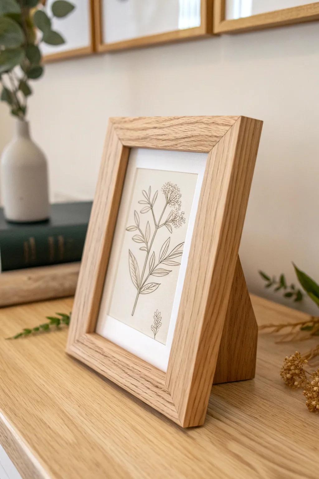 A subtle epoxy “river” edge turns a simple wooden frame into a custom statement piece.