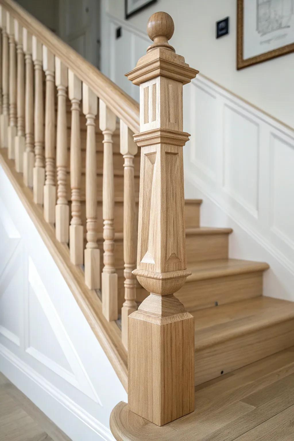 Resin-inlay baluster with smoky depth and embedded wood shavings—minimal, bold, handcrafted.