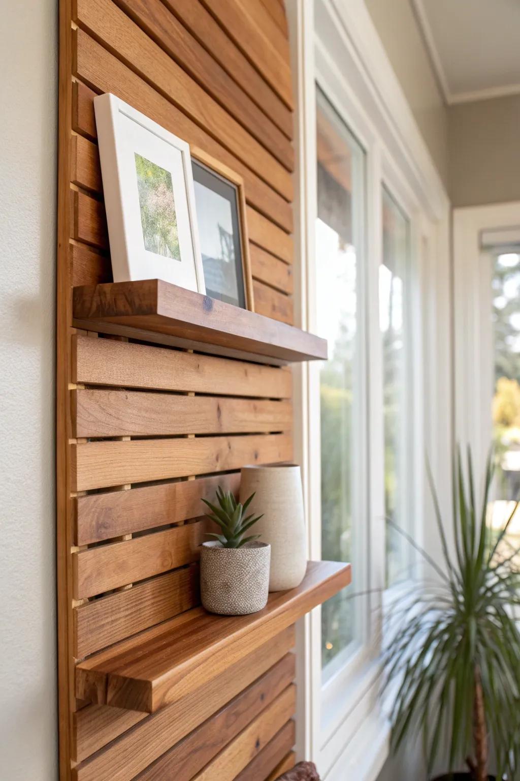 Slim cedar picture ledge adds effortless style—minimal, warm, and beautifully handcrafted.