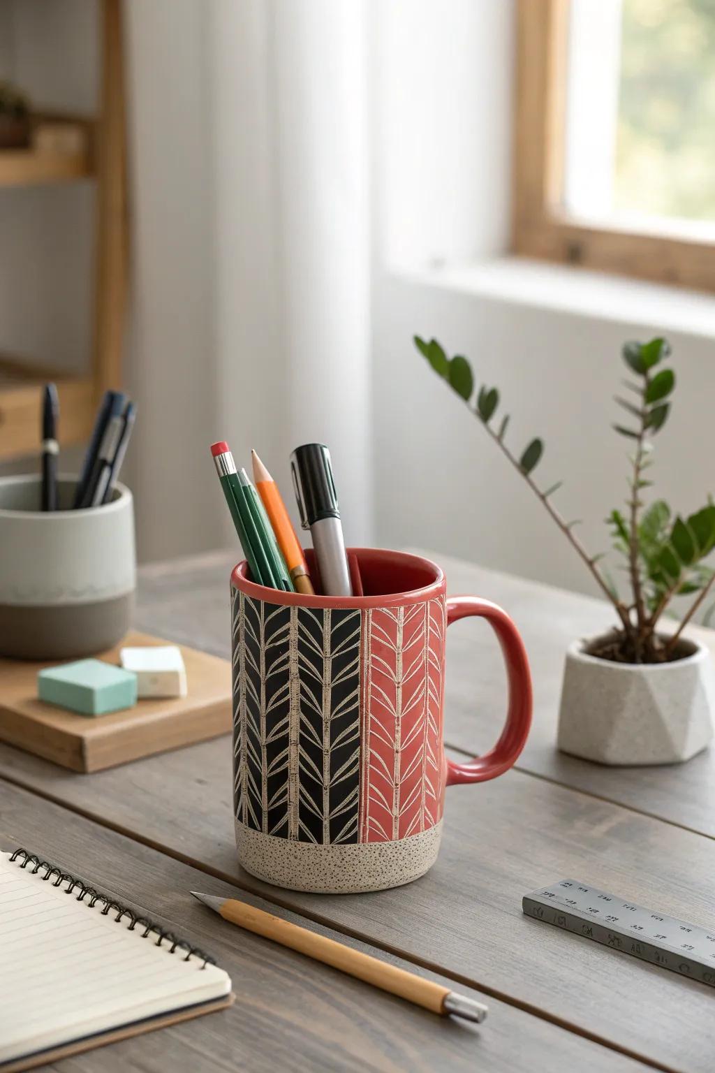 Transform your workspace with a charming coffee mug organizer – where simplicity meets elegance.