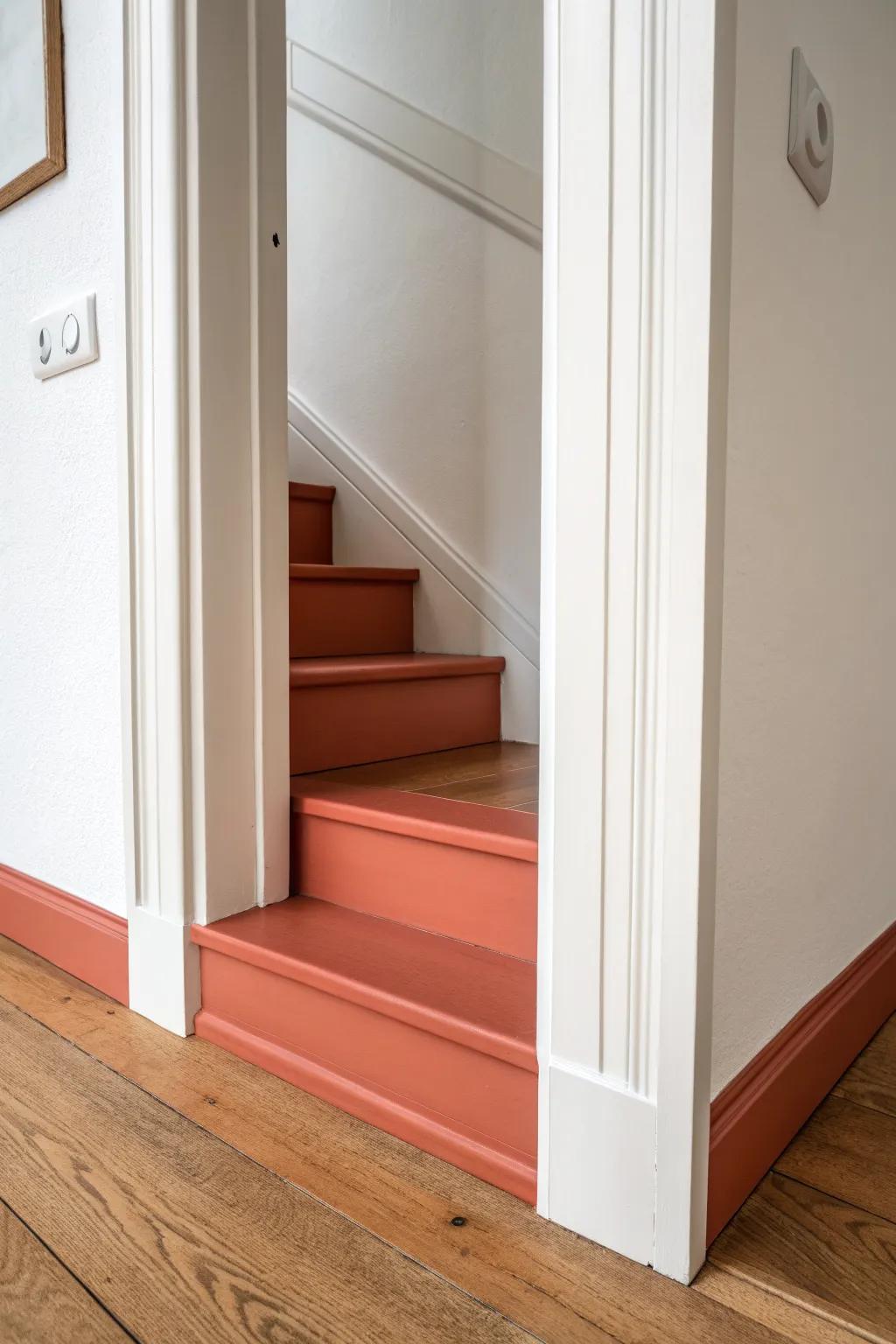 Paint only the door frame reveal for a crisp, high-contrast outline—subtle, chic, modern.