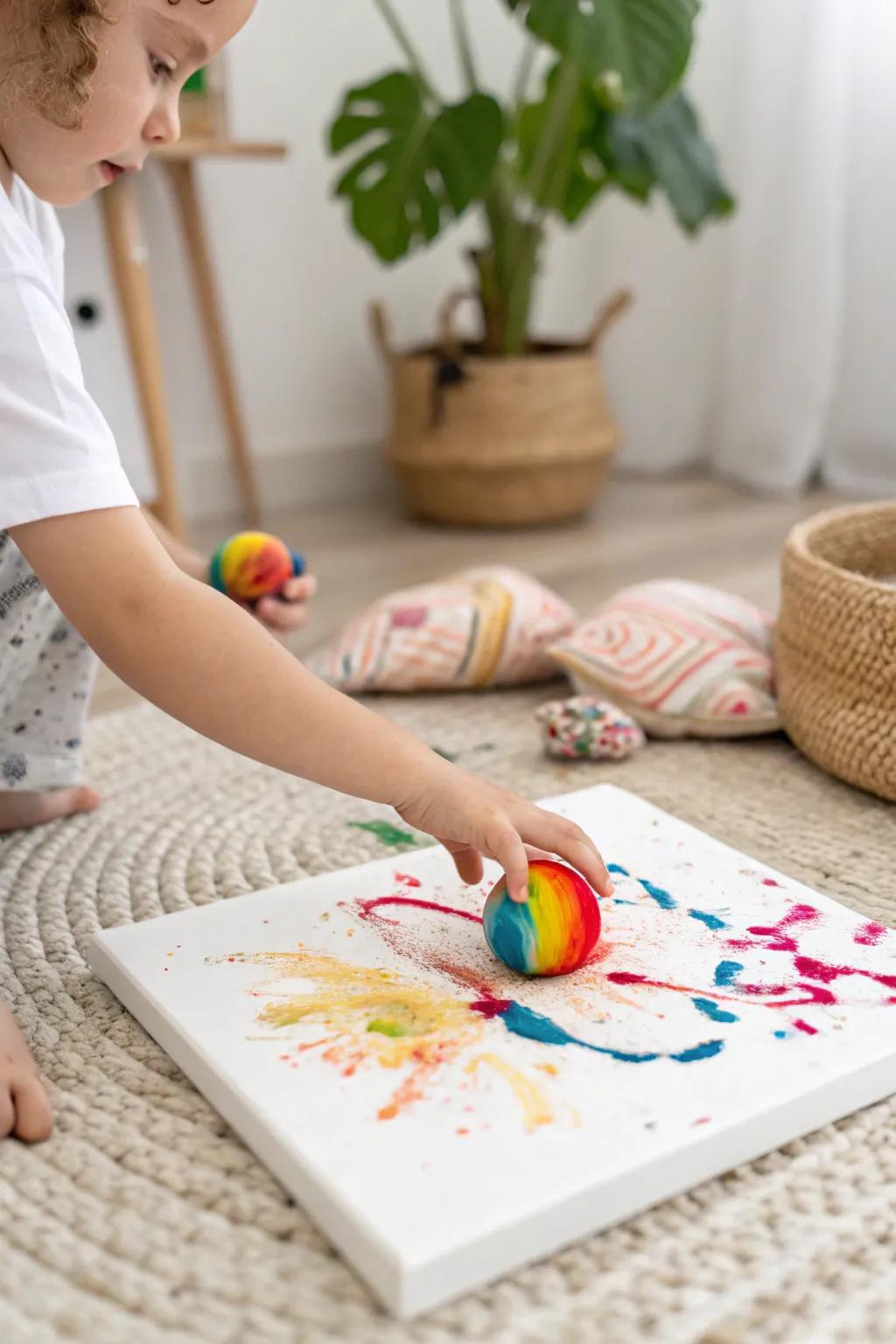 Nurture creativity with cotton ball painting—where simplicity meets vibrant imagination!