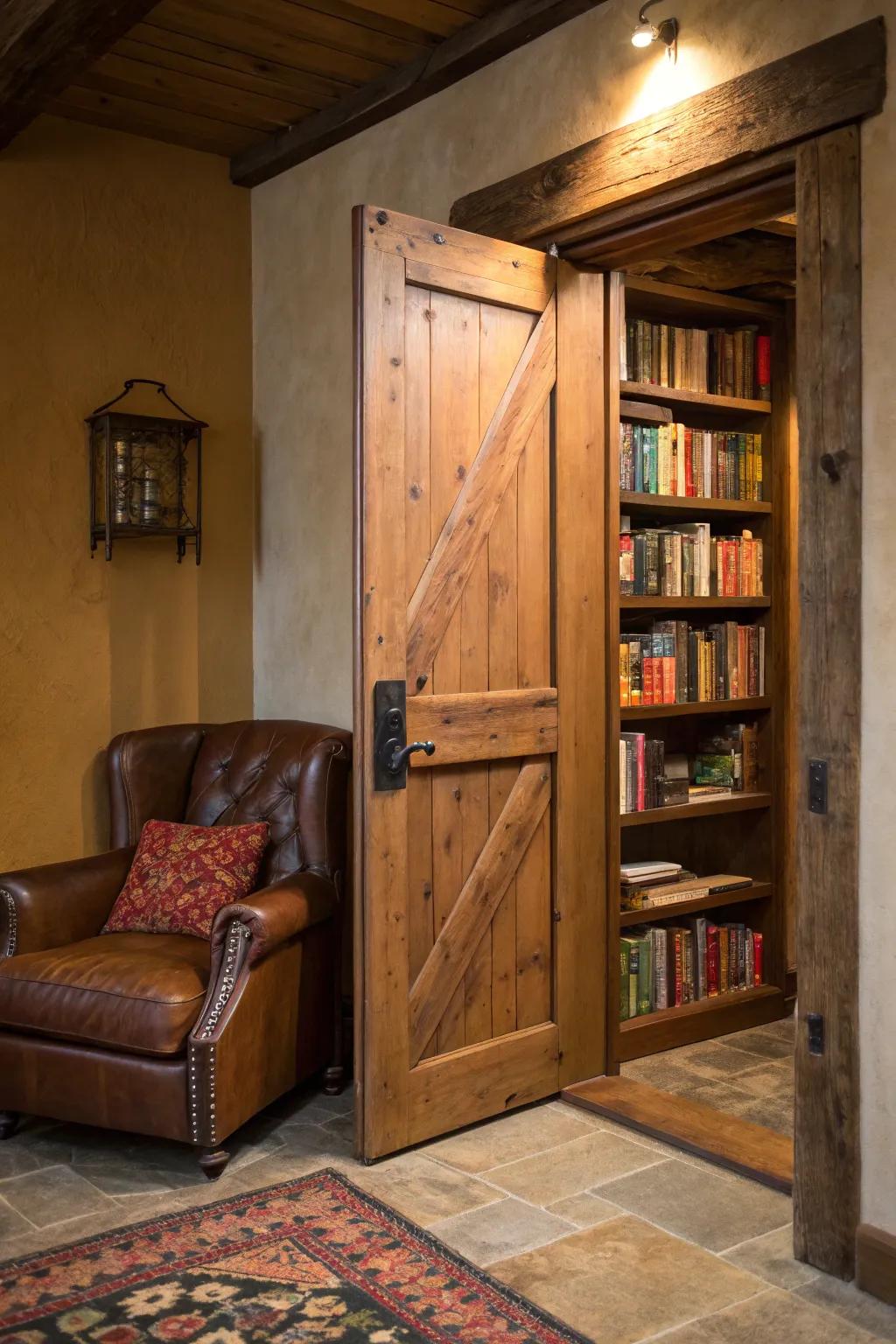 Discover the hidden charm: A secret reading nook behind the door.