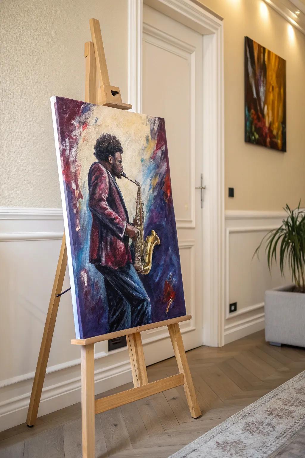 Infuse your space with the rhythm and vibrancy of jazz through expressive, minimalist art.