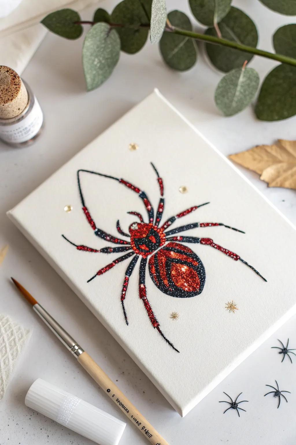 Add a touch of sparkle to your Halloween crafts with these stunning glittery spiders!