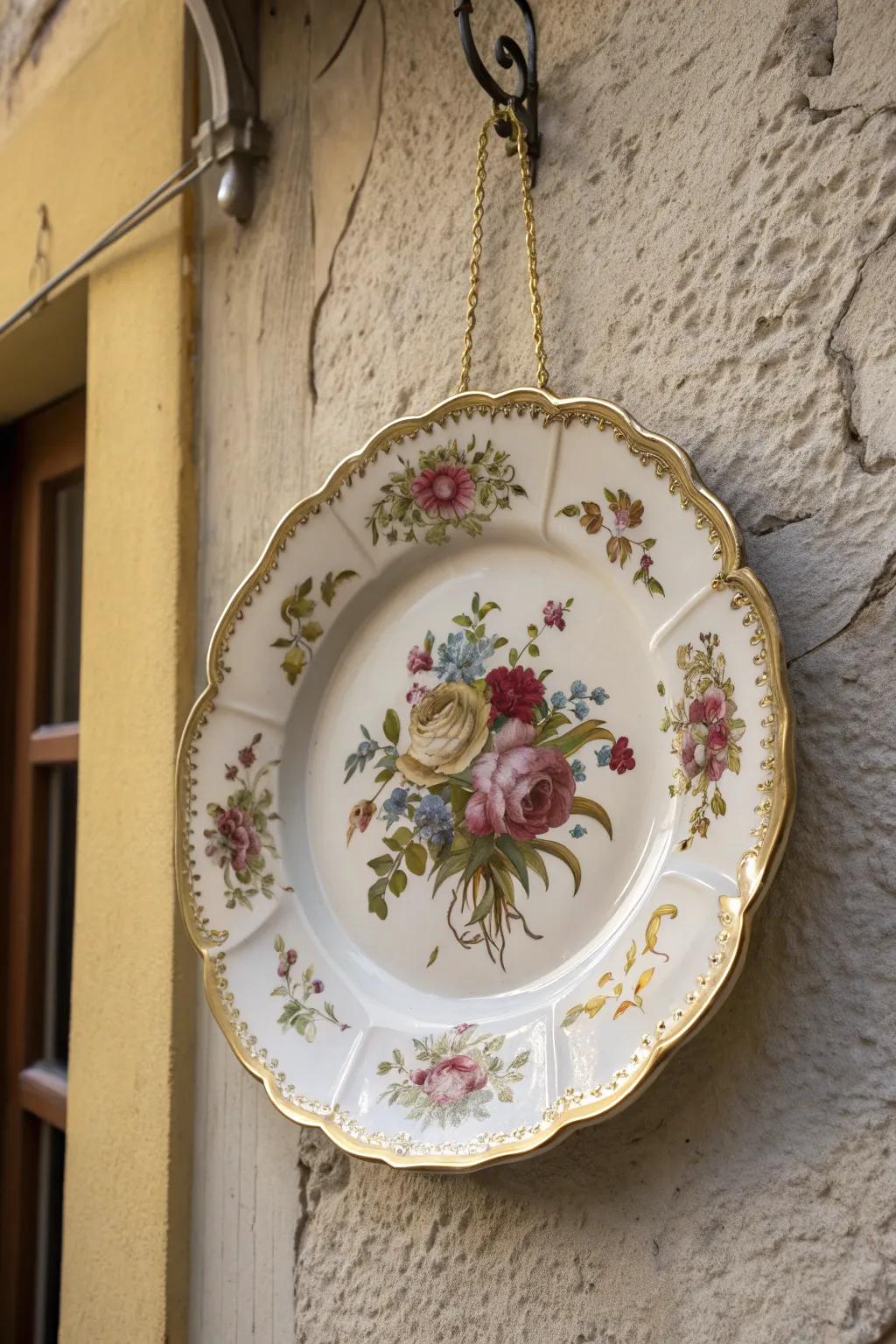 Transform a simple wall with vintage charm through exquisite decorative plates.