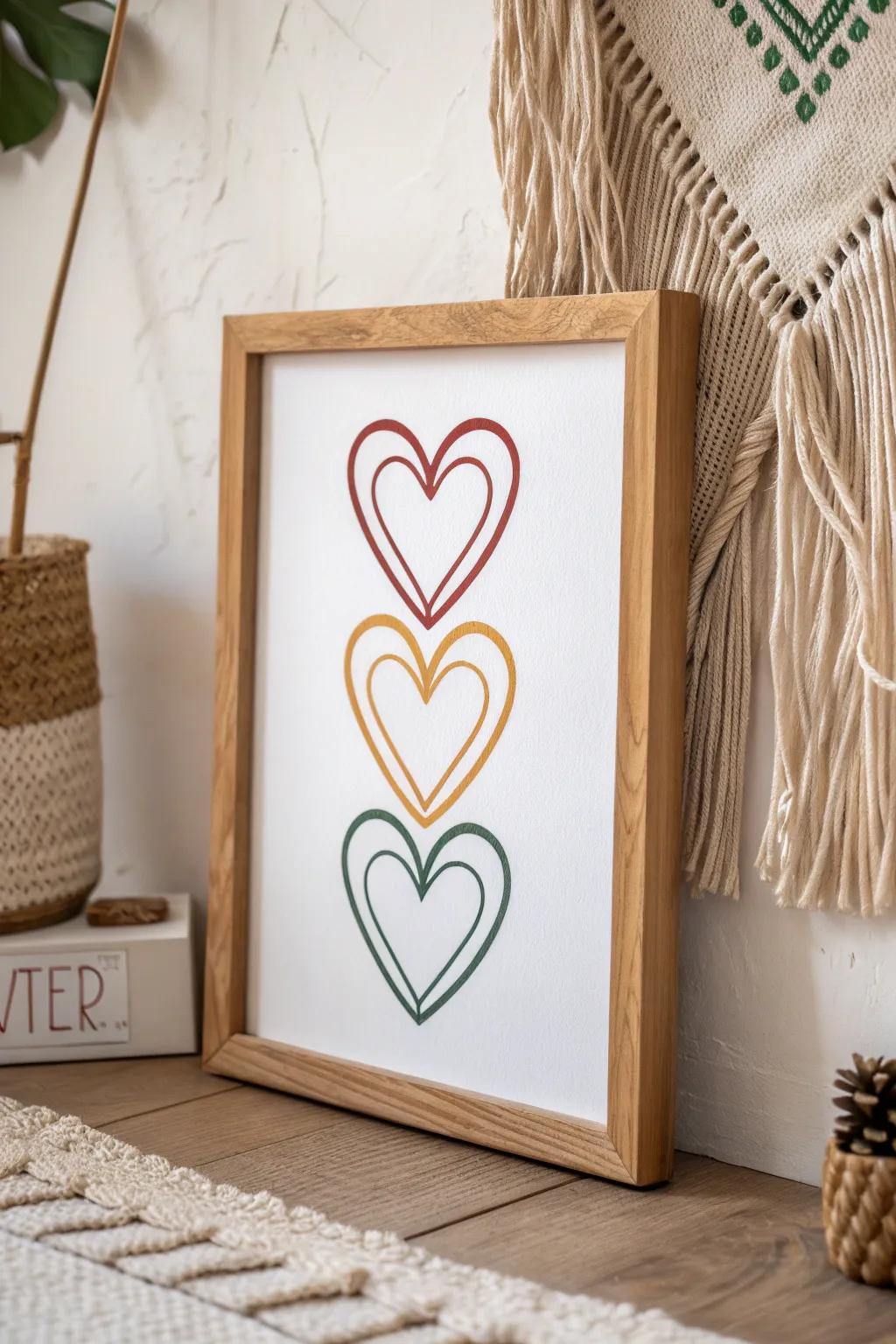 Endless Love: Minimalist Line Art Hearts for Your Cozy Gallery Wall