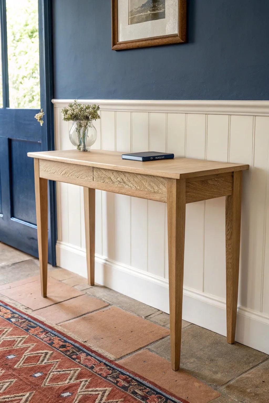 Protect the empty spot—this “nothing zone” keeps your console calm, curated, and clutter-free.