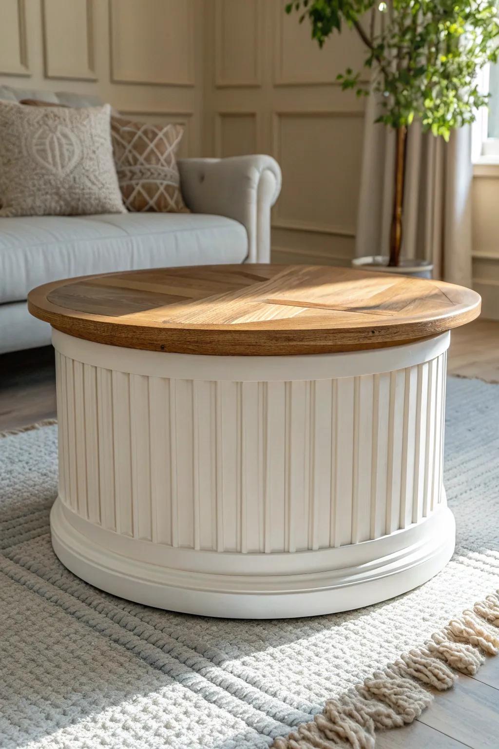 Fluted wood adds old-world craft with a crisp, modern twist—quietly bold and timeless.