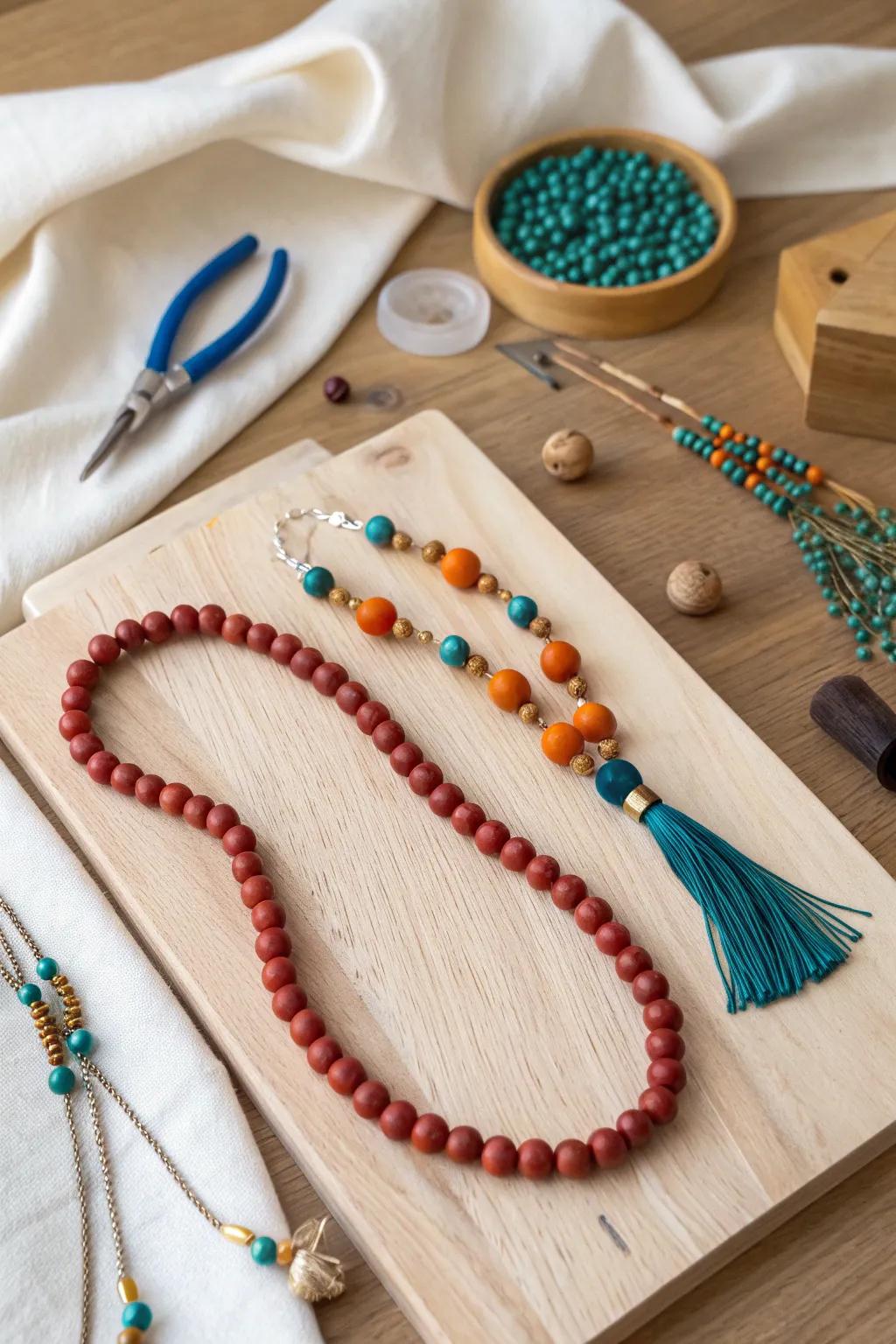 Unleash your creativity with this chic bead necklace kit—perfect for crafting your own handmade jewelry!
