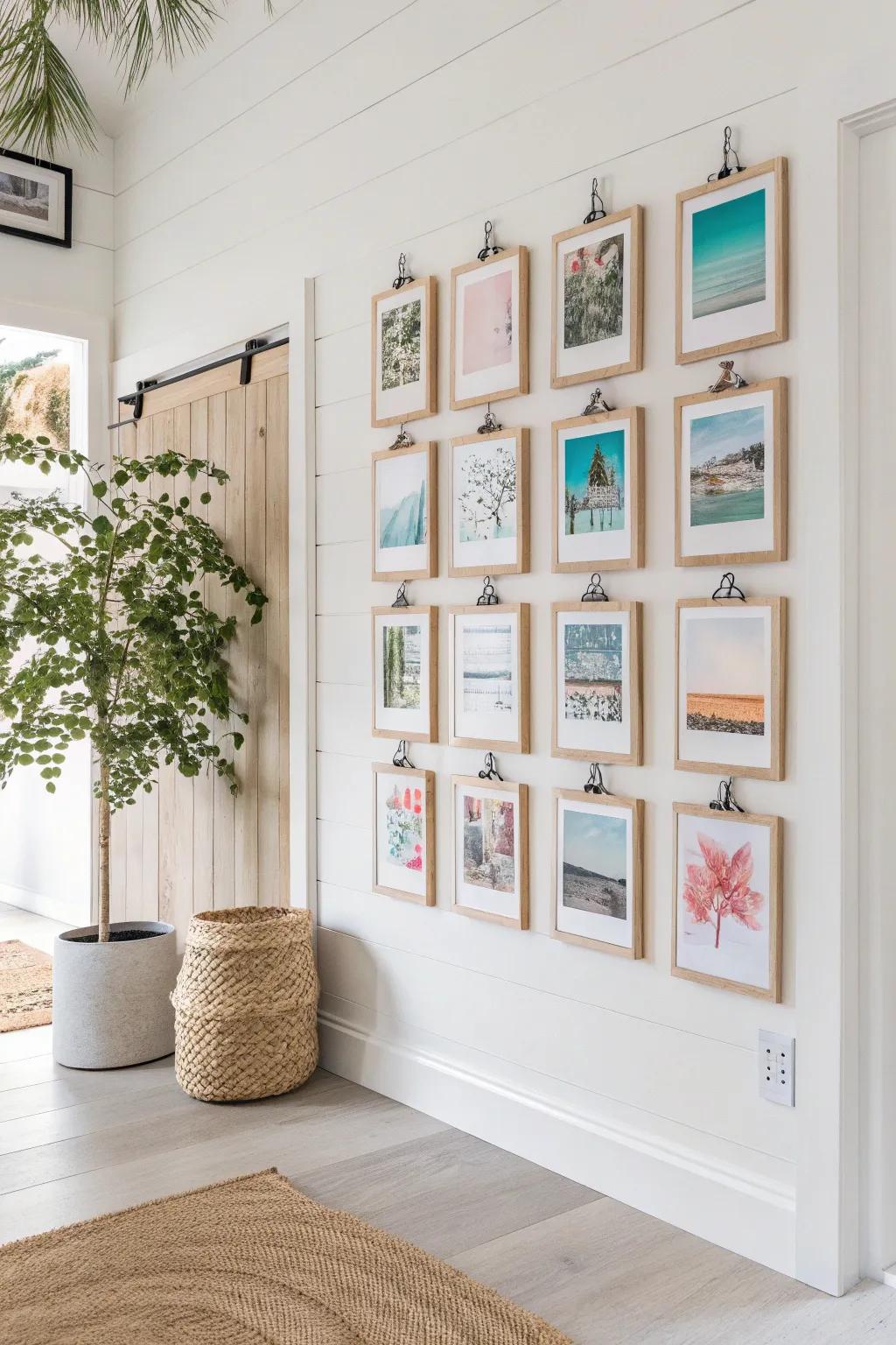 Transform your wall into a dynamic gallery with stylish clipboard displays. Perfect for those who love a quick refresh!