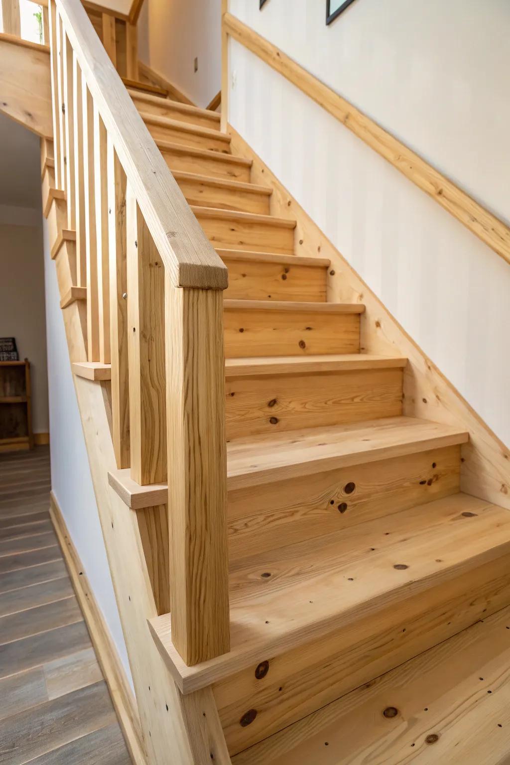 Subtle routed grooves add grip while keeping the pine grain beautifully front and center.