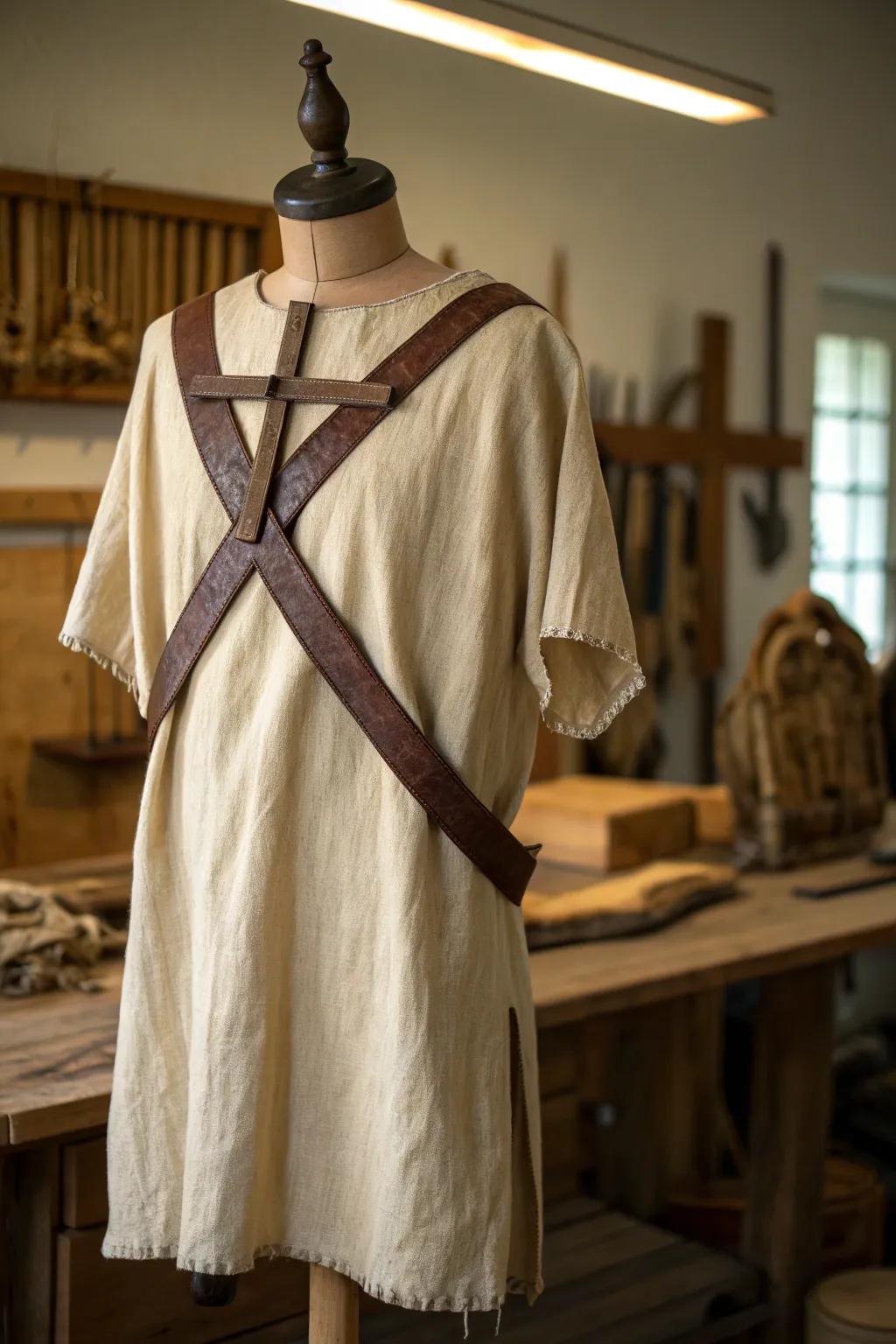 Embrace the spirit of Saint Andrew with a handcrafted costume that tells a story of adventure and craftsmanship.
