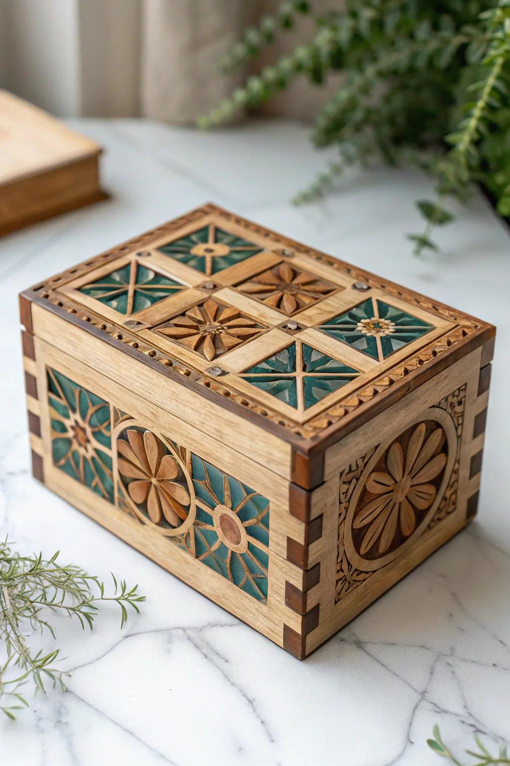 Unlock the secrets of time with this elegantly crafted puzzle box, where Scandinavian minimalism meets Boho charm.