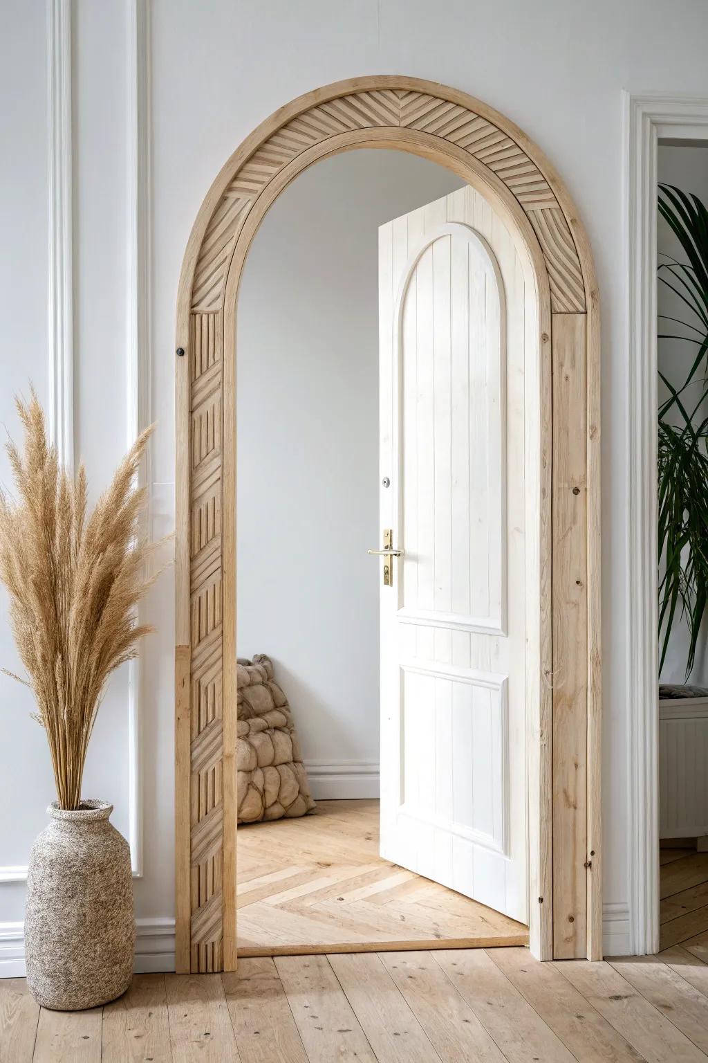 A simple DIY plywood arch turns a plain doorway into a dreamy boho focal point.