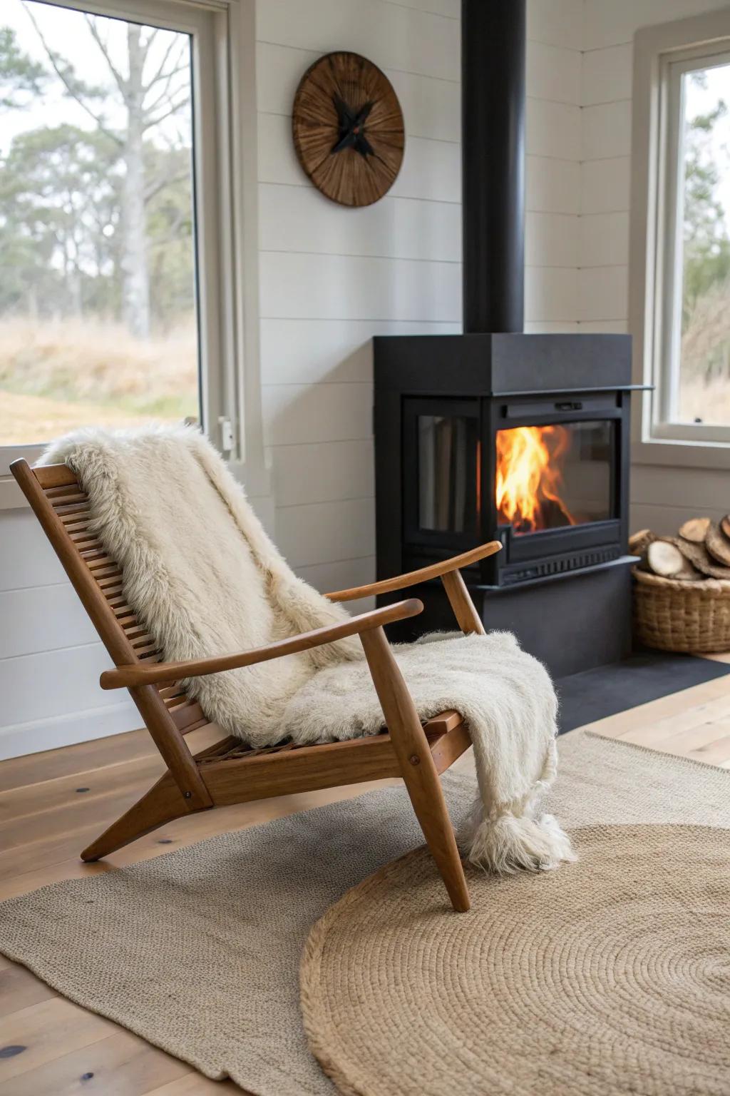 Pull one handcrafted chair close—let the hearth become the warm center of your room.