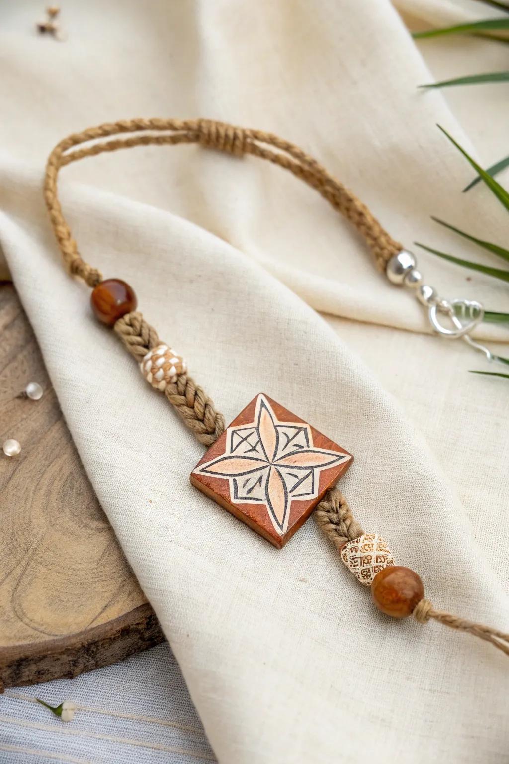 Elevate tradition with a modern twist—discover the beauty of abstract art in rakhi design.