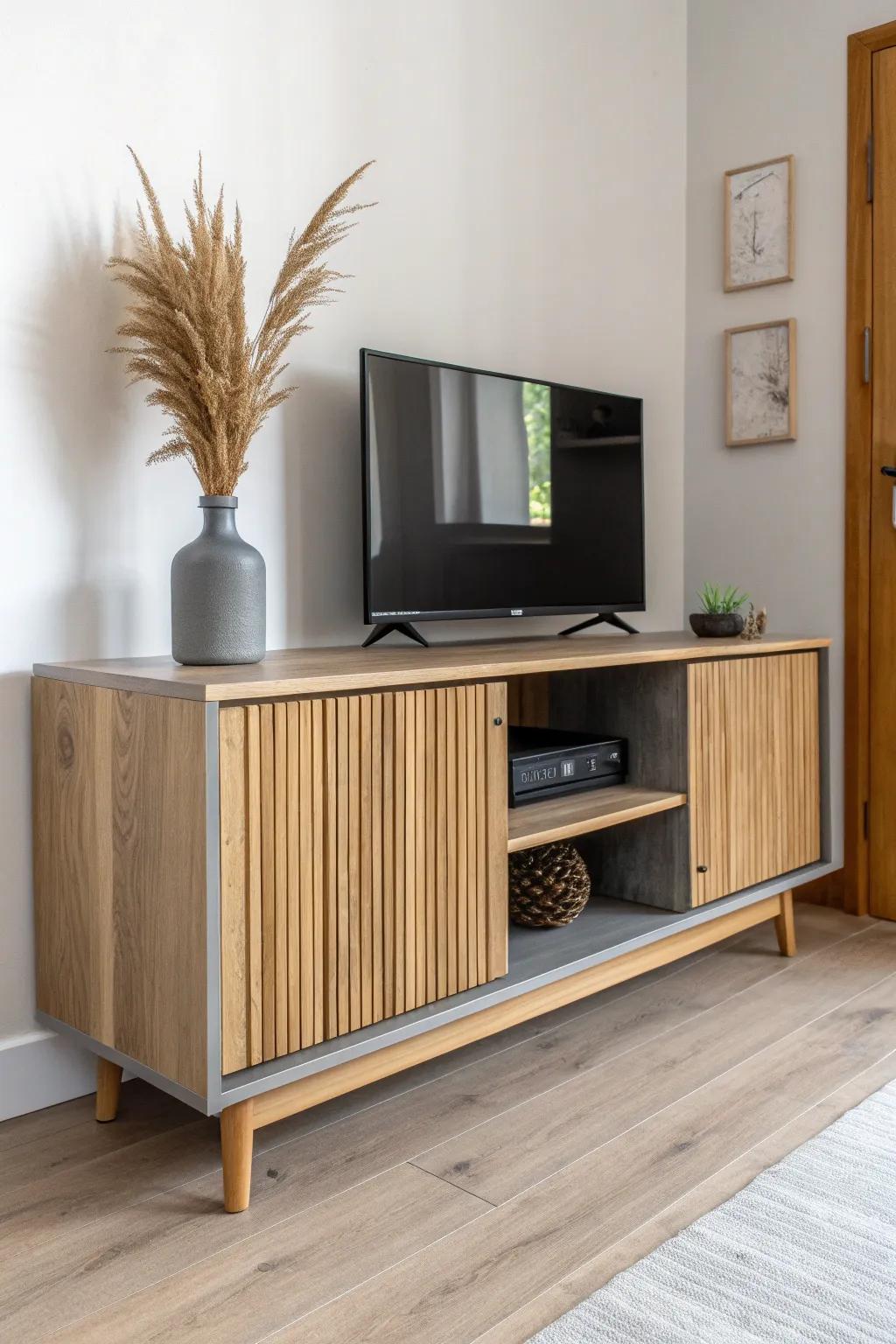 Sliding reclaimed-wood doors hide the TV, letting your fireplace wall feel calm and curated.