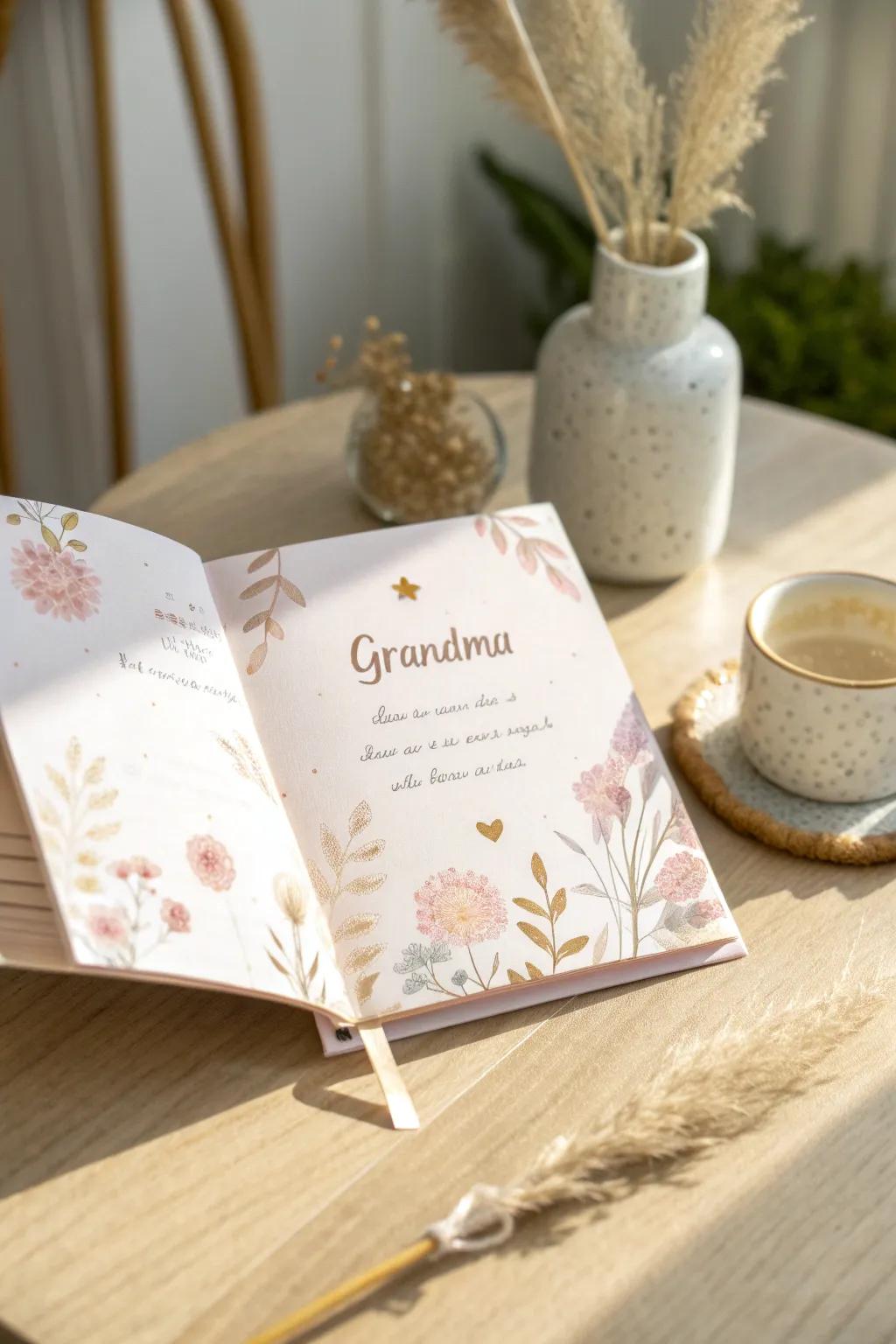 Celebrate Grandma's love with a handcrafted storybook card, blending simplicity and heartfelt memories.