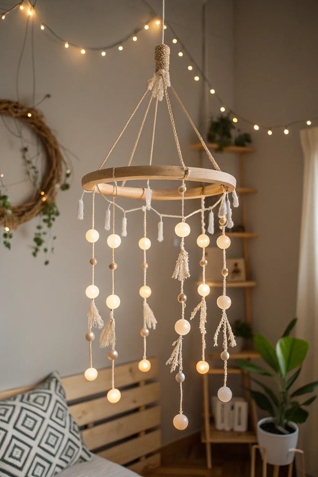 Illuminate your space with a touch of magic—discover the enchanting glow of our fairy light mobile.