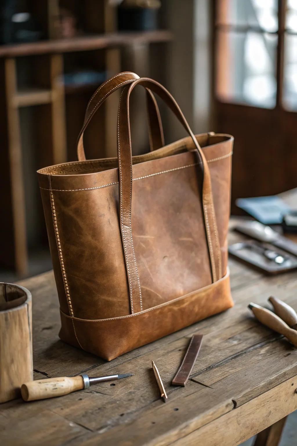 Elevate your style with eco-friendly elegance: Timeless leather craftsmanship.