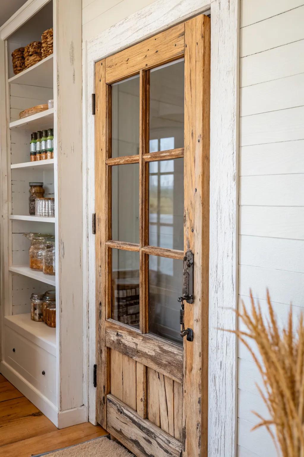A reclaimed window turns the pantry front into a charming, light-filled “storefront” feature.