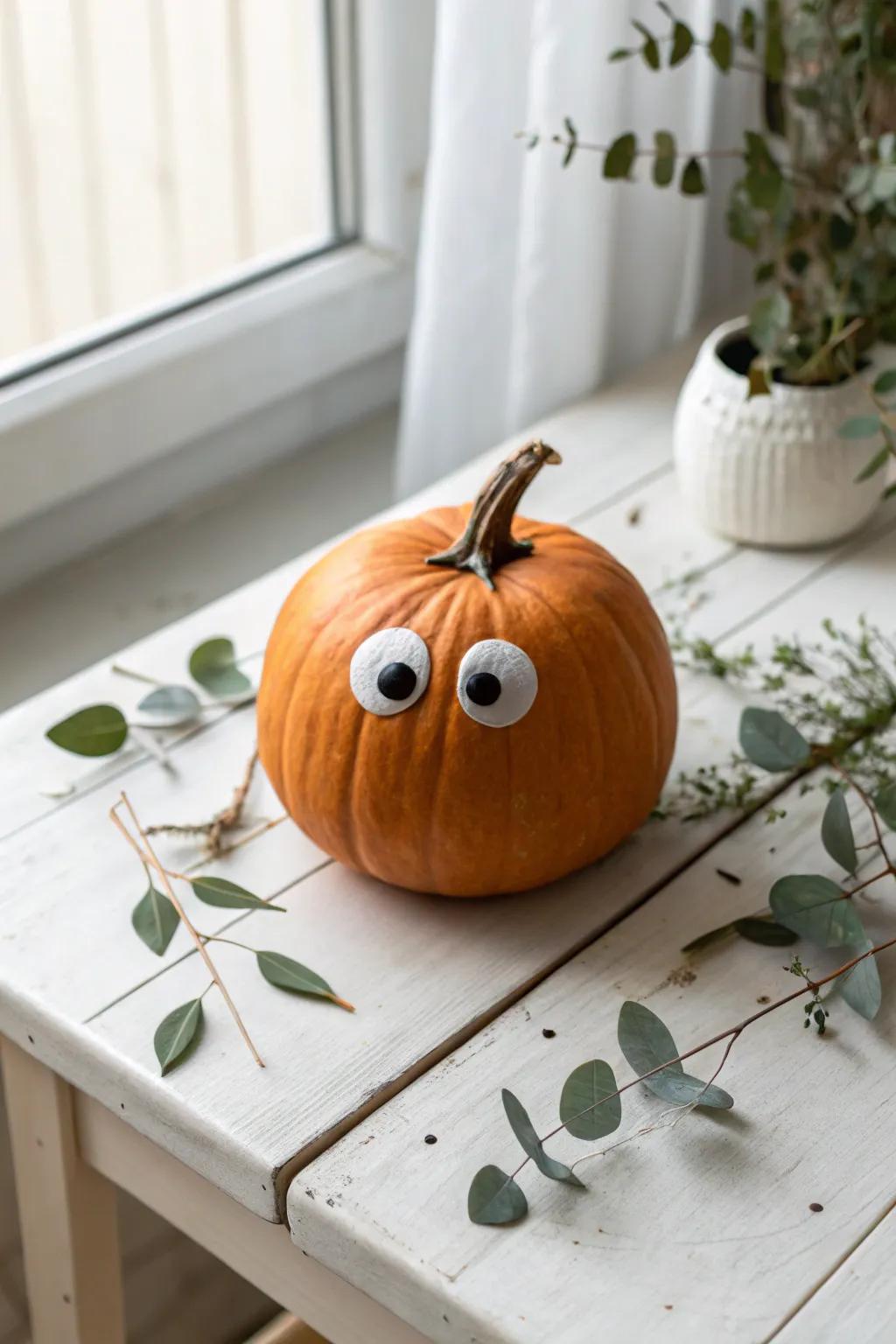 Add a touch of whimsy to your decor with a playful pumpkin face!