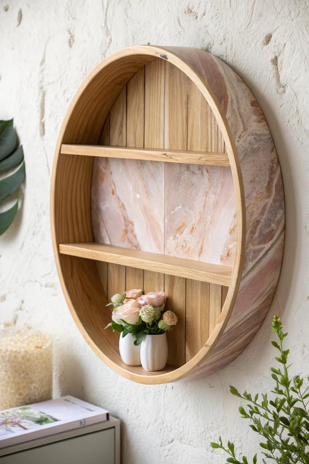 A delicate resin “halo” inlay adds a modern glow while letting the wood grain shine.