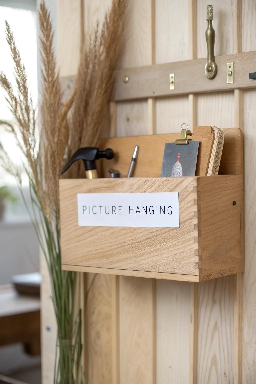 Grab a labeled kit bin from your slat wall and start projects in seconds—no hunting required.