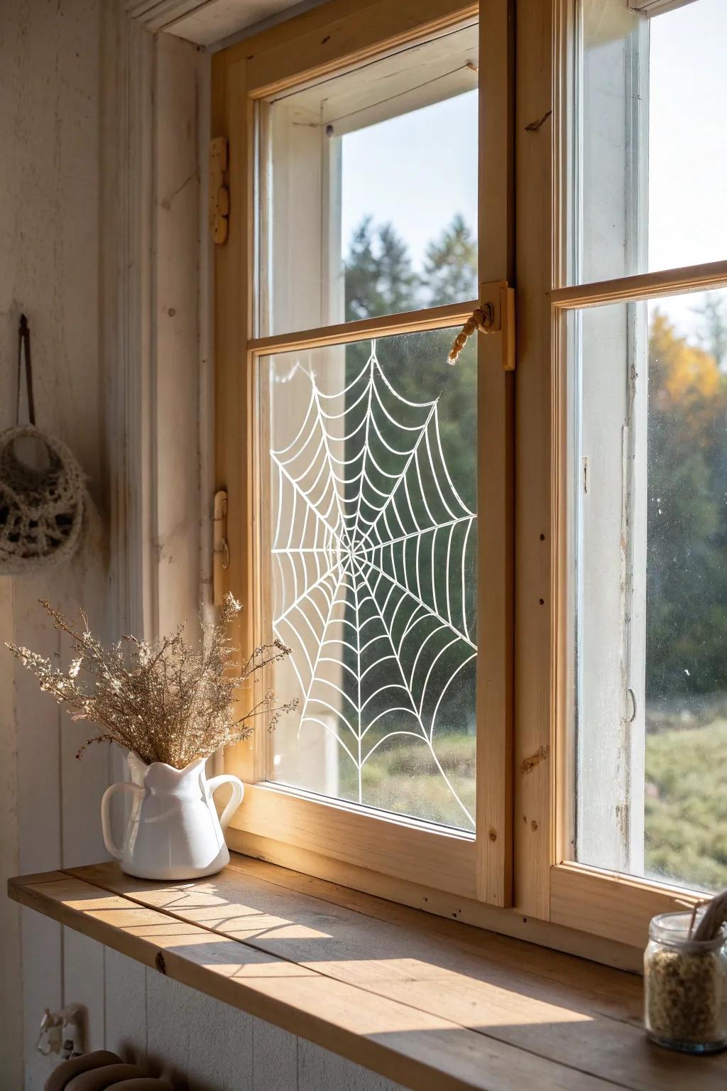 Capture the essence of simplicity and artistry with these DIY spiderweb window clings—perfect for adding a touch of handcrafted charm to your home.