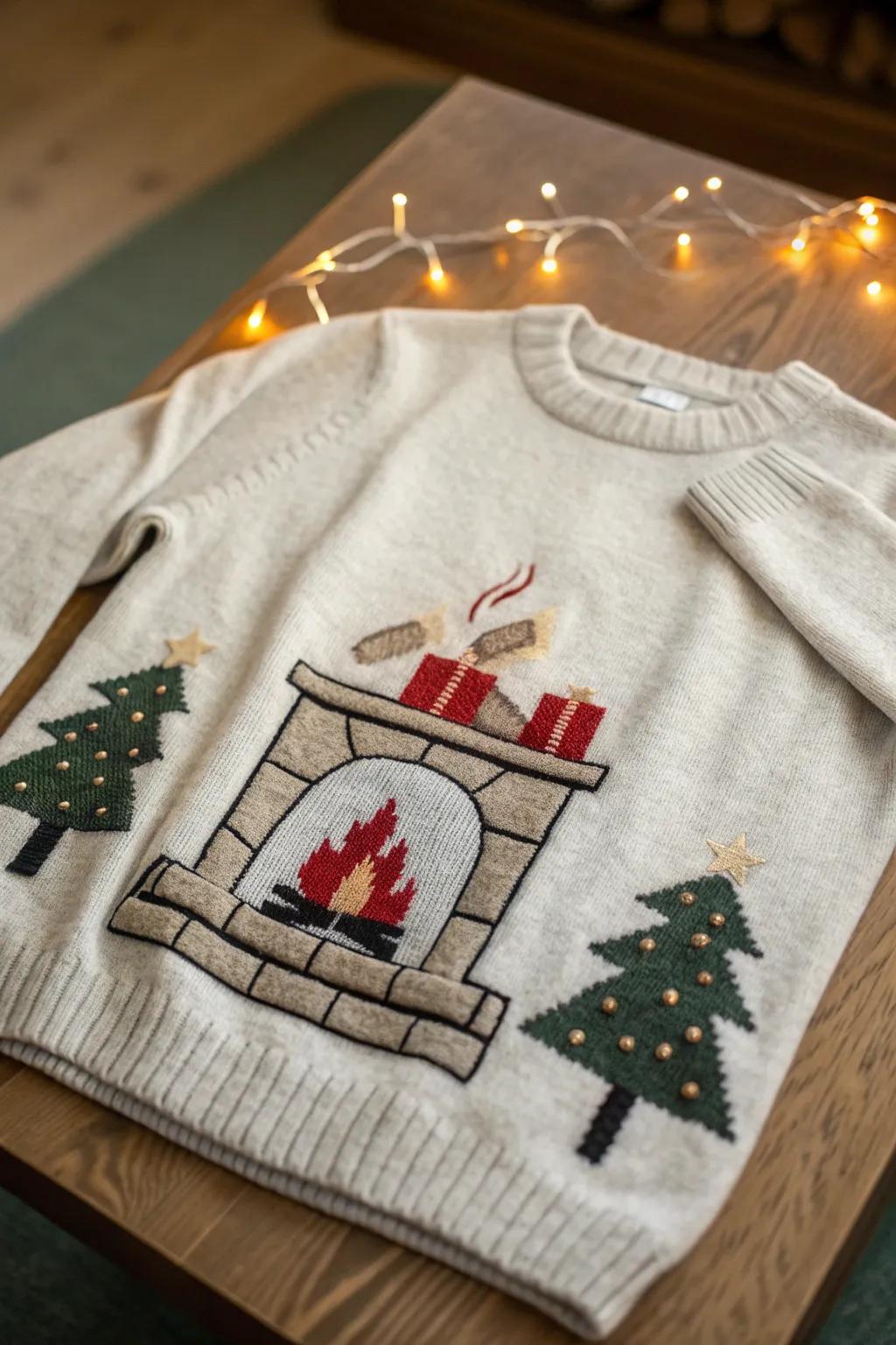 Embrace the warmth of the season with a handcrafted felted fireplace sweater, where simplicity meets cozy charm.