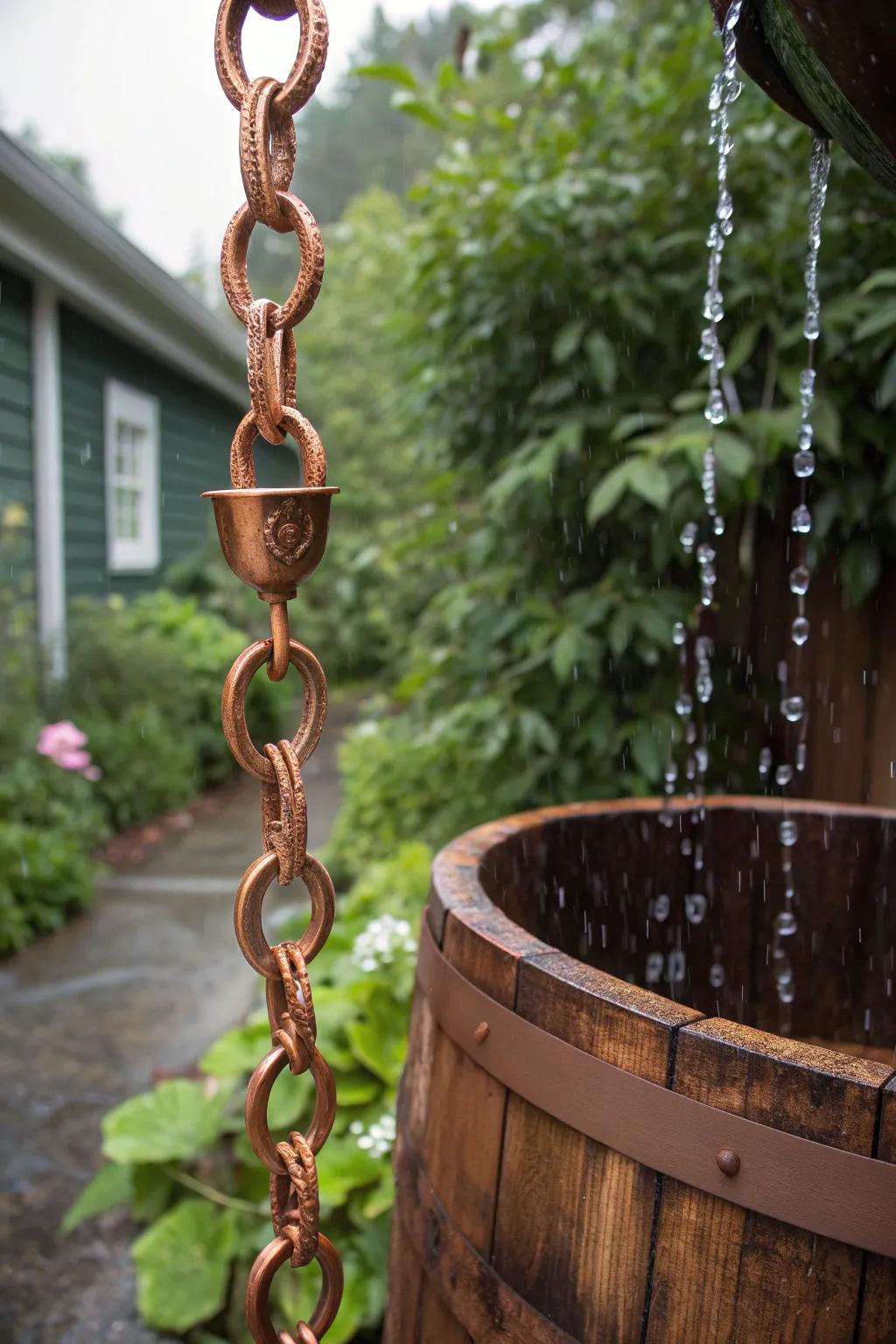 Harness the beauty of nature with a rainwater-fed irrigation system.