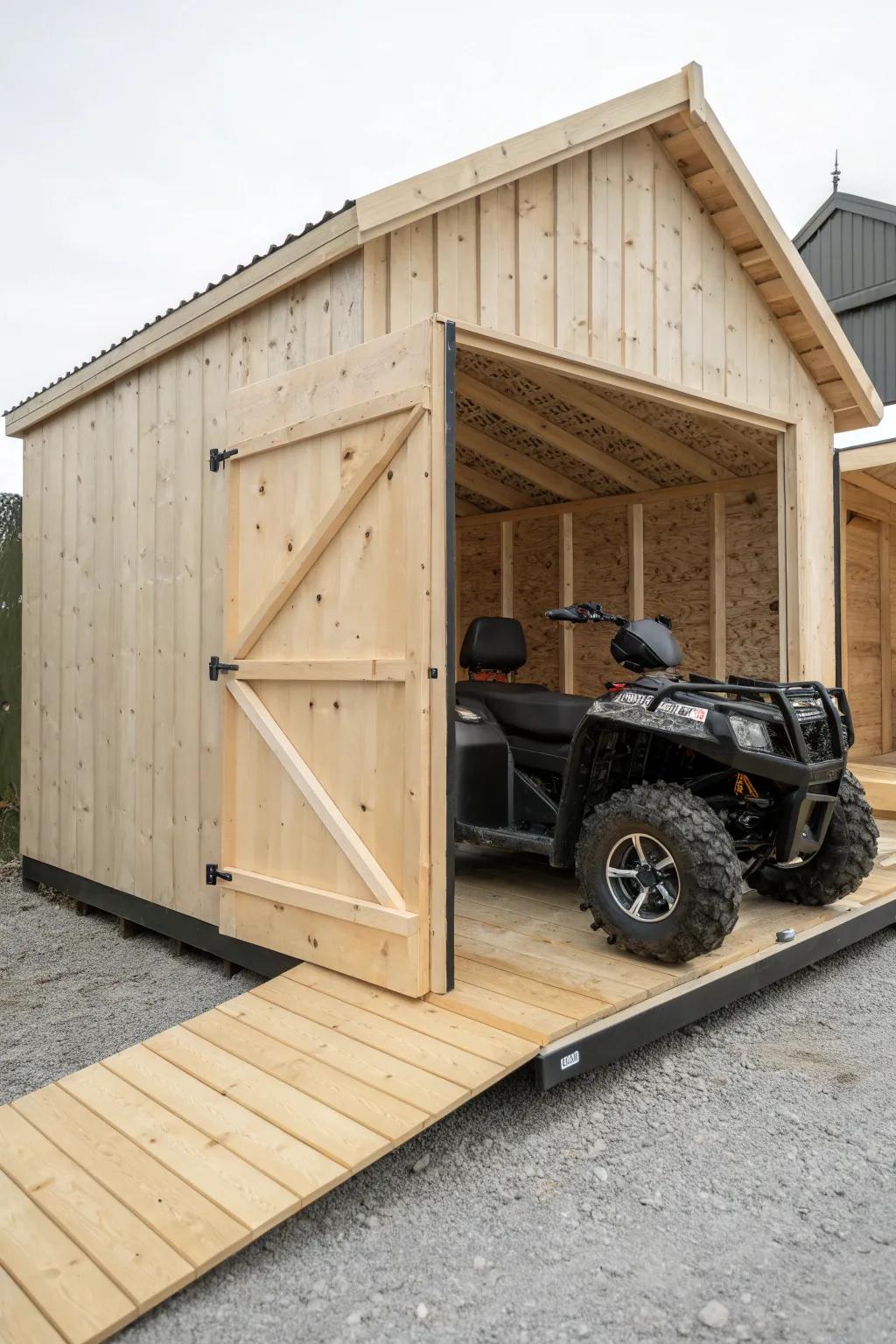 A front wall that folds down into a ramp—clean lines, bold contrast, and pure practicality.