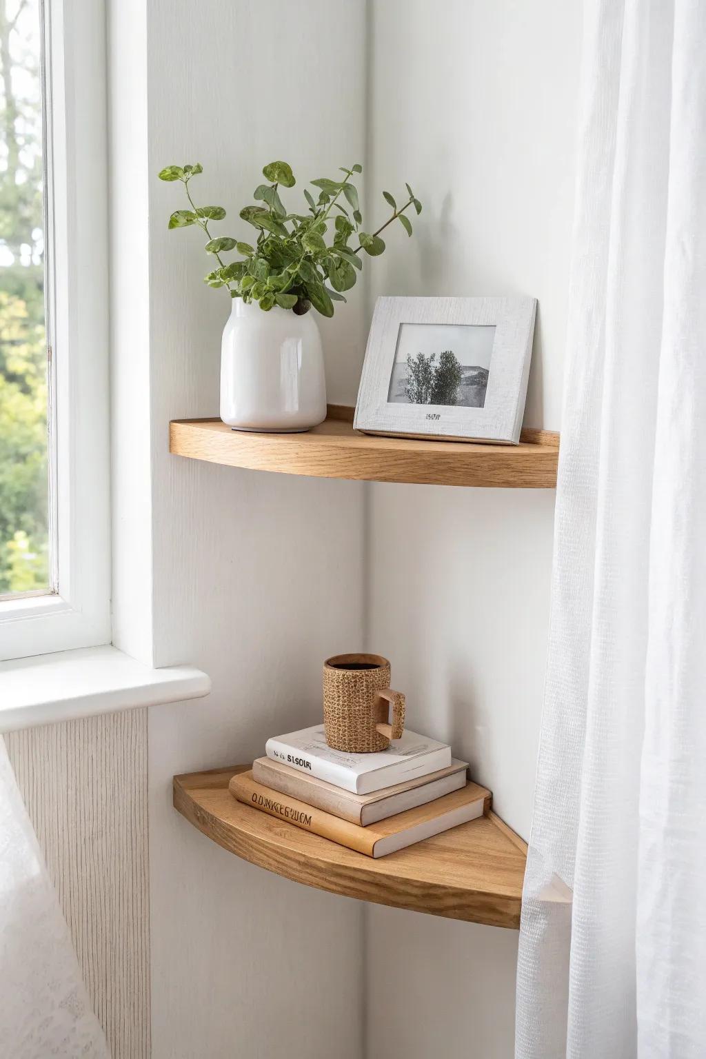 Hero corner shelf with a glowing resin inlay—minimal, boho-touched, and beautifully crafted.