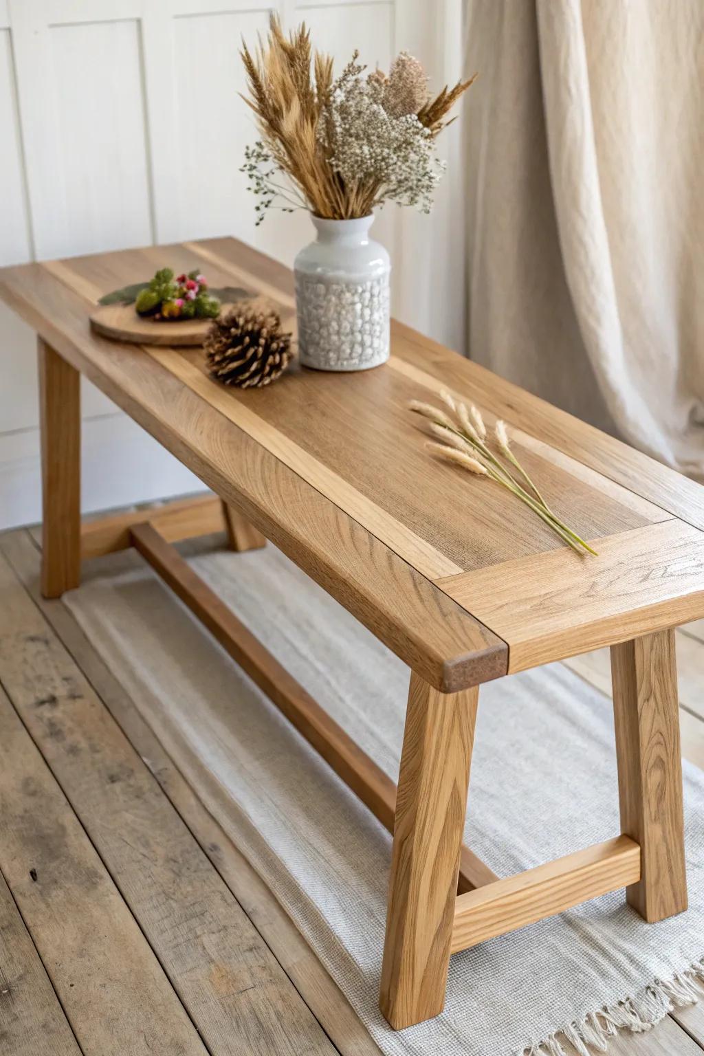A slim resin “river” inlay transforms a simple oak seat cap into a breakfast nook showstopper.