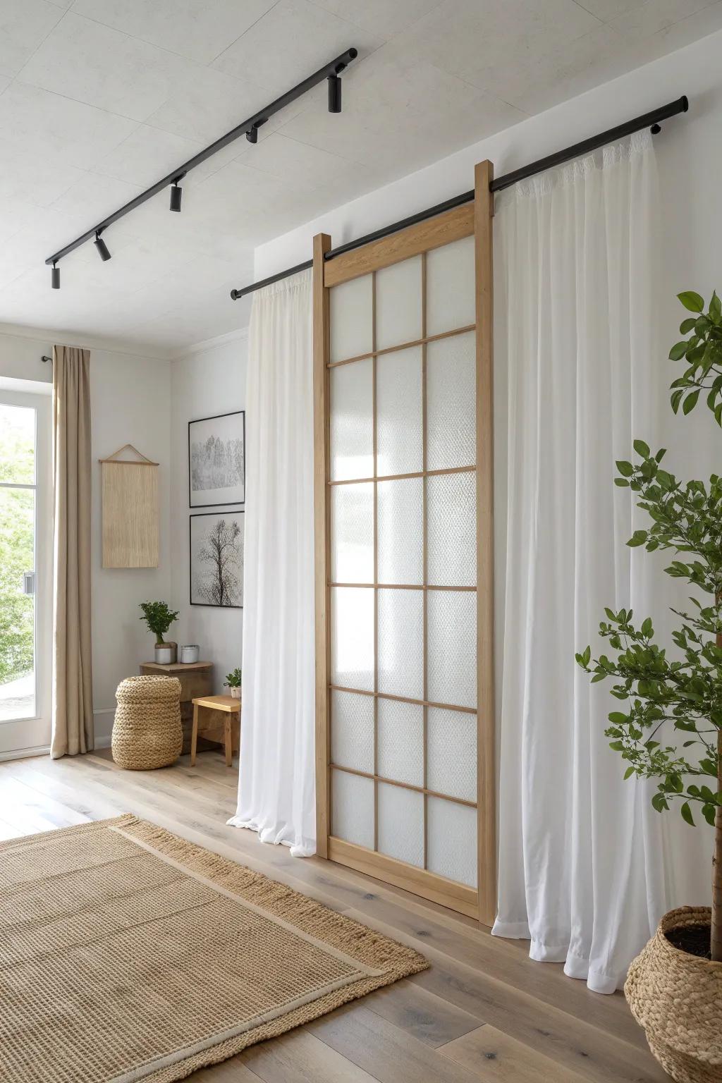 A dreamy, daylight-friendly resin panel divider framed in oak—minimal, warm, and handmade.
