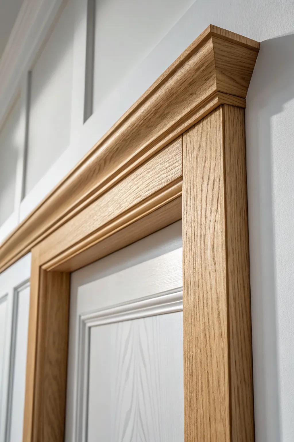 A subtle resin inlay stripe in the doorway header—minimalist detail with artisan glow.