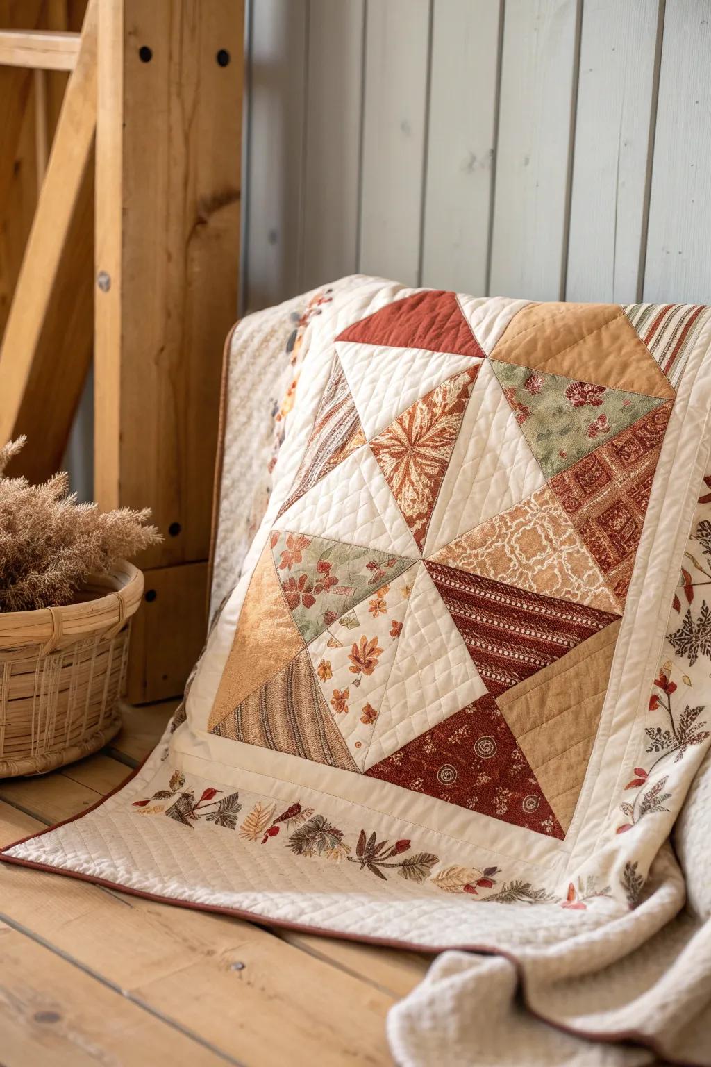 Crafting History: A single quilt square that weaves personal stories with traditional artistry.