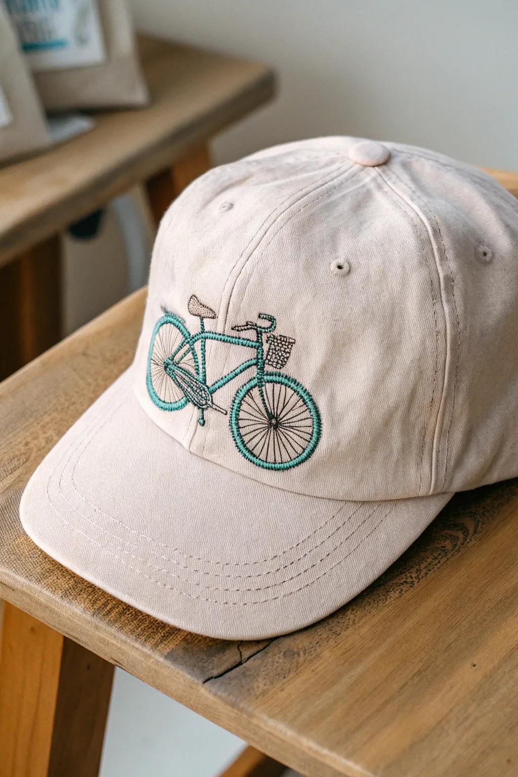 Embrace timeless elegance with vintage embroidery: a retro bicycle cap that whispers nostalgia.