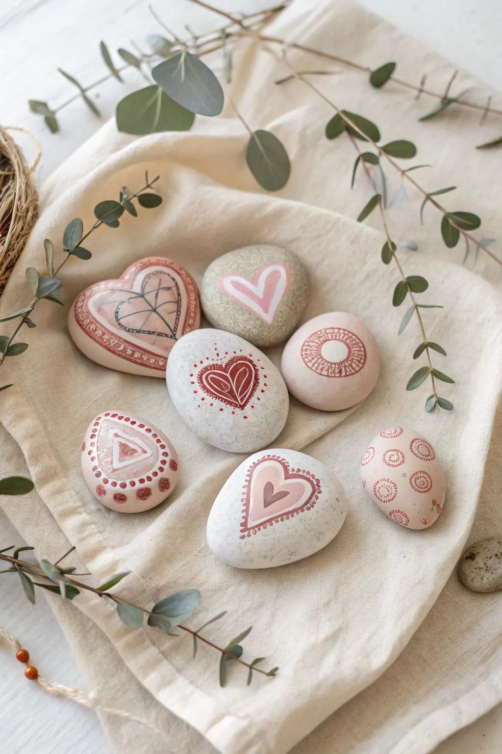 Ignite imagination with heart-themed story stones, where simple beauty meets endless storytelling.