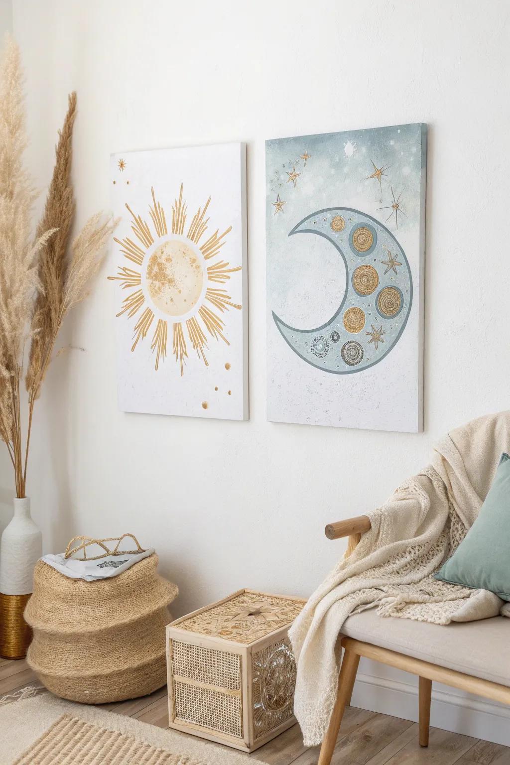 Embrace the harmony of Sun and Moon: a perfect balance in art and life.